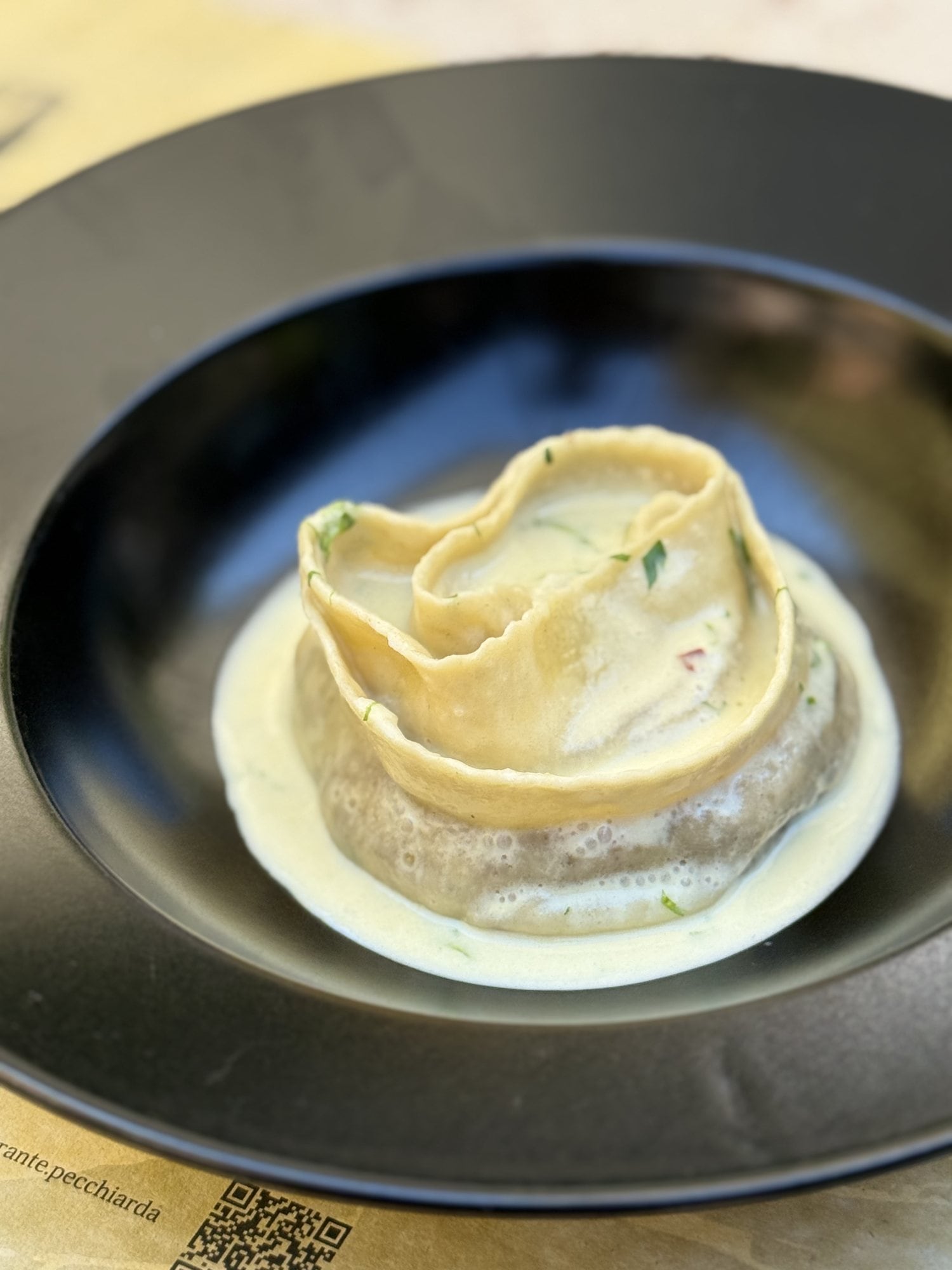La tagliatella ripiena in crema, dettaglio